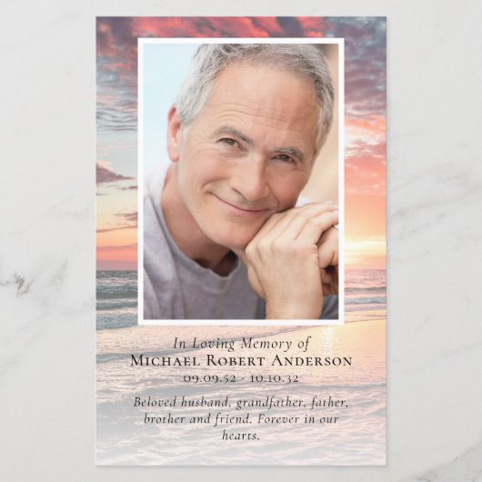 夕日 |葬儀プログラム (正面)