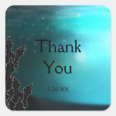 夕暮れから夜明けブルー党がスティッカーを好む スクエアシール (正面)