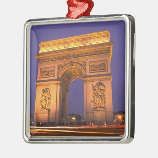 夕暮れにフランス、パリ、アルク·ド·トリオンフ。 メタルオーナメント (左)