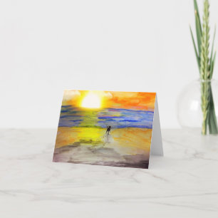 夕暮れに向かって出発する カード