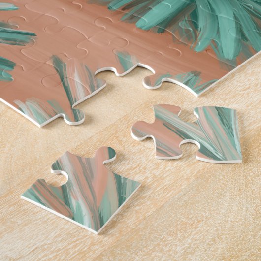 夕暮れのアリゾナ砂漠とサボテンの風景 ジグソーパズル (側面)