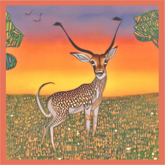 夕暮れのガゼル シール (正面)