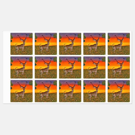 夕暮れのガゼル ラベル (シート)