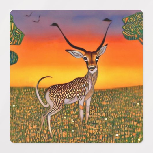 夕暮れのガゼル ラベル (デザイン2)