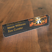 夕暮れのキリン デスクネームプレート (側面)