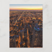 夕暮れのシカゴのダウンタウン ポストカード (正面)