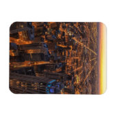 夕暮れのシカゴのダウンタウン マグネット (横)