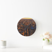 夕暮れのシカゴのダウンタウン ラウンド壁時計 (ホーム)