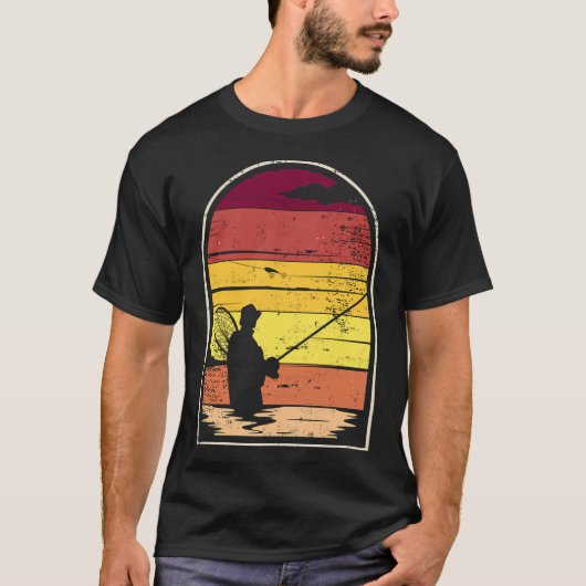 夕暮れのフライフィッシング Tシャツ (正面)