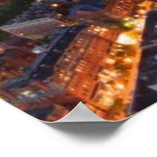 夕暮れのボストンのスカイライン ポスター (角)