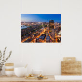 夕暮れのボストンのスカイライン ポスター (キッチン)