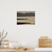 夕暮れのミシシッピ川のブルーヘロン ポスター (キッチン)