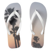 夕暮れのヤシの木のシルエット ビーチサンダル (フットベッド)