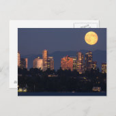 夕暮れのワシントン湖からベルビューのスカイライン ポストカード (正面/裏面)