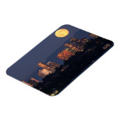 夕暮れのワシントン湖からベルビューのスカイライン マグネット (左側)