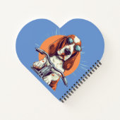 夕暮れの可愛い犬スパイラル写真ノート ノートブック (裏面)