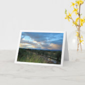夕暮れの地方の空の風景 カード (黄色い花)