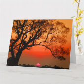 夕暮れの定年大会 カード (黄色い花)