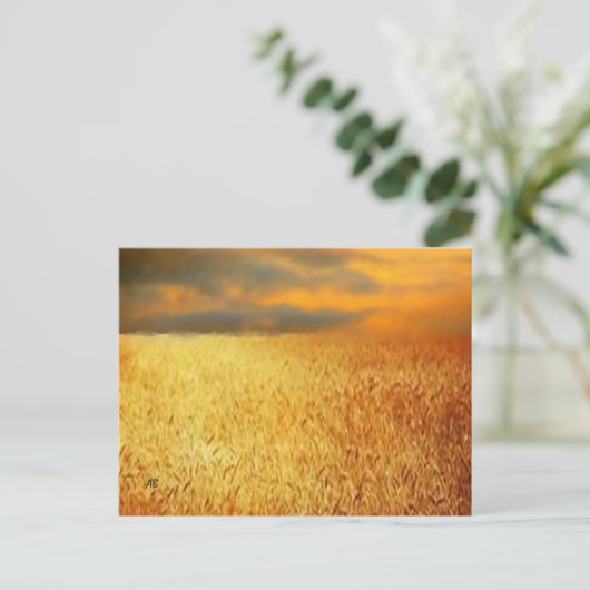 夕暮れの小麦畑 ポストカード (スタンド正面)