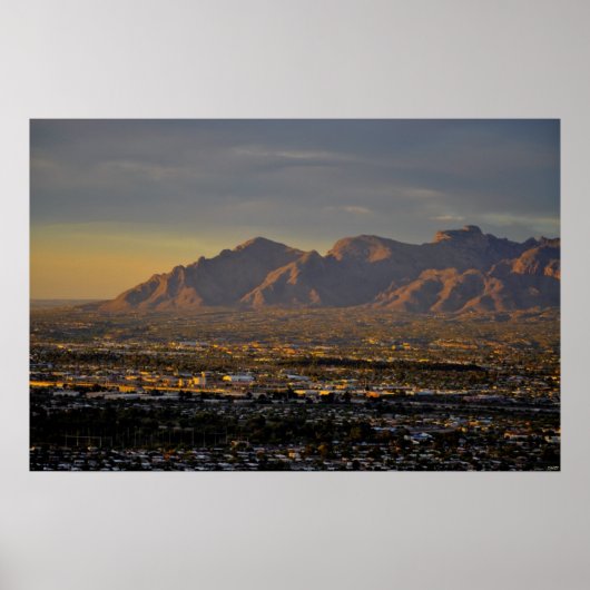 夕暮れの山々 ポスター (正面)