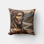夕暮れの山の中でイエス クッション (正面)