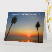 夕暮れの手のひらの引退 カード (黄色い花)