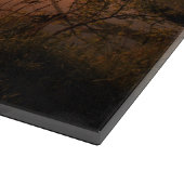 夕暮れの湖の漁師のシルエット カッティングボード (角)