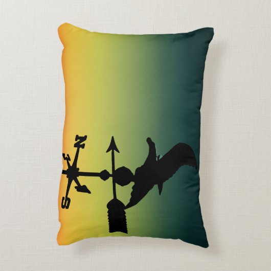 夕暮れの空の真北のシルエット アクセントクッション (裏面(縦))