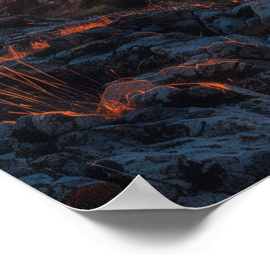 夕暮れの美しい木 ポスター (角)