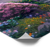 夕暮れの美しい神社 ポスター (角)