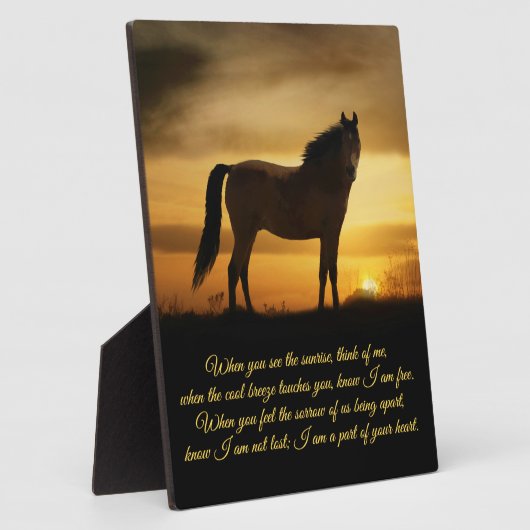 夕暮れの美霊の供養馬 フォトプラーク (側面)