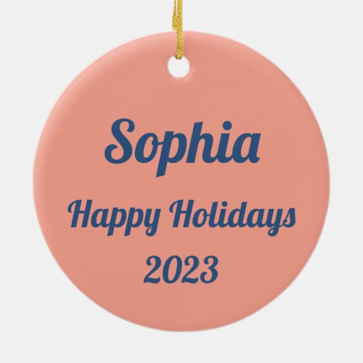 夕暮れの草地のかわいい悲しいスタイルの女性 セラミックオーナメント (裏面)