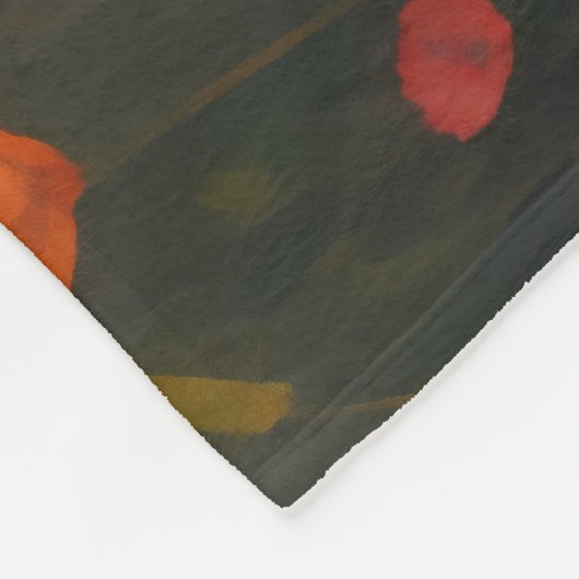 夕暮れの草地のかわいい悲しいスタイルの女性 フリースブランケット (角)