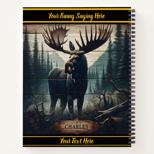 夕暮れの荒野でムース ノートブック (裏面)