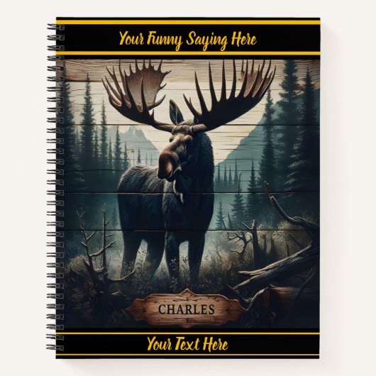 夕暮れの荒野でムース ノートブック (正面)