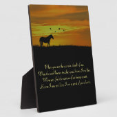 夕暮れの馬が美しい記念詩 フォトプラーク (側面)