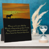 夕暮れの馬が美しい記念詩 フォトプラーク (側面)