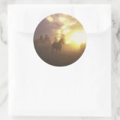 夕暮れの馬の群れ ラウンドシール (バッグ)