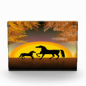 夕暮れの馬 フォトブロック (正面)