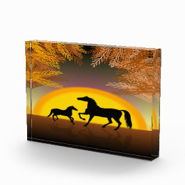 夕暮れの馬 フォトブロック