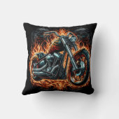 夕暮れはっきりしたの炎に包ま鮮やかれたオートバイ クッション (裏面)