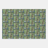 夕暮れオウム逆さまに鳥 ラッピングペーパーシート (正面)