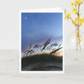 夕暮れビーチ。 カード (黄色い花)