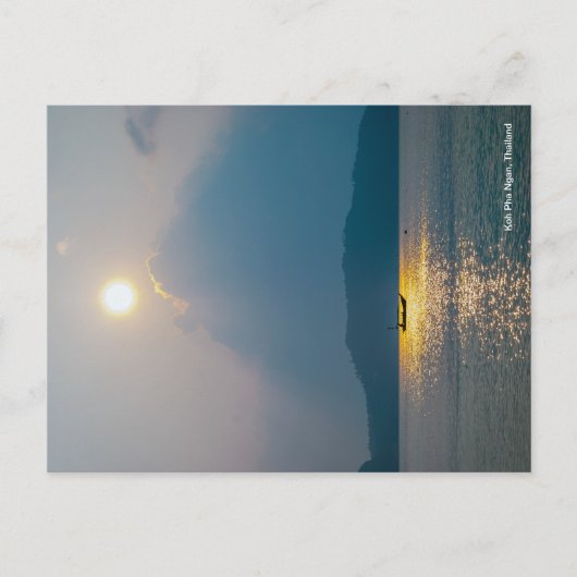 夕暮れボート、コーファン ポストカード (正面)