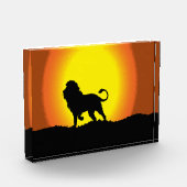 夕暮れライオンのシルエット フォトブロック (左)