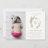 夕暮れワイルドフラワークレスト写真最初の聖餐式 招待状 (正面)