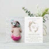 夕暮れワイルドフラワークレスト写真最初の聖餐式 招待状 (スタンド正面)