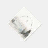 夕暮れ冬の雪の山の風景結婚ズ スタンダードカクテルナプキン (角)