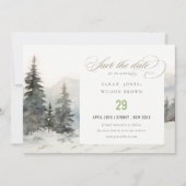 夕暮れ冬の雪の山の風景結婚ズ セーブザデート (正面)