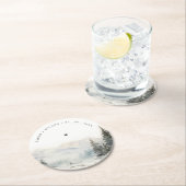 夕暮れ冬の雪の山の風景結婚ズ ラウンドペーパーコースター (インサイチュ)